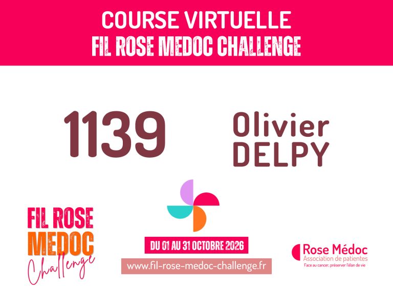 Dossard course virtuelle Fil Rose Médoc challenge by Web4Run